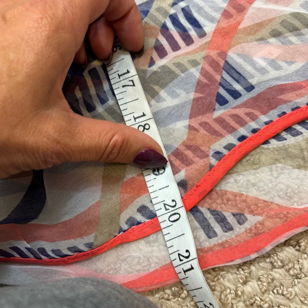 Ladies Dana Buchanan‎ Brand Sheer Blue, White and Orange Neck Scarf